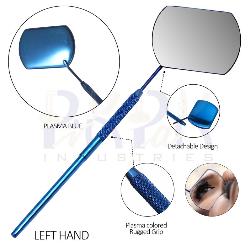 Eyelash Extension/Inspection Left Hand Large Mirror (Rectangle)
Blue Plasma Color Coated