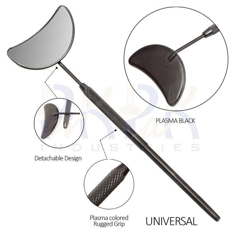 Eyelash Extension/Inspection Universal Small Mirror (Half Moon)
Black Plasma Color Coated