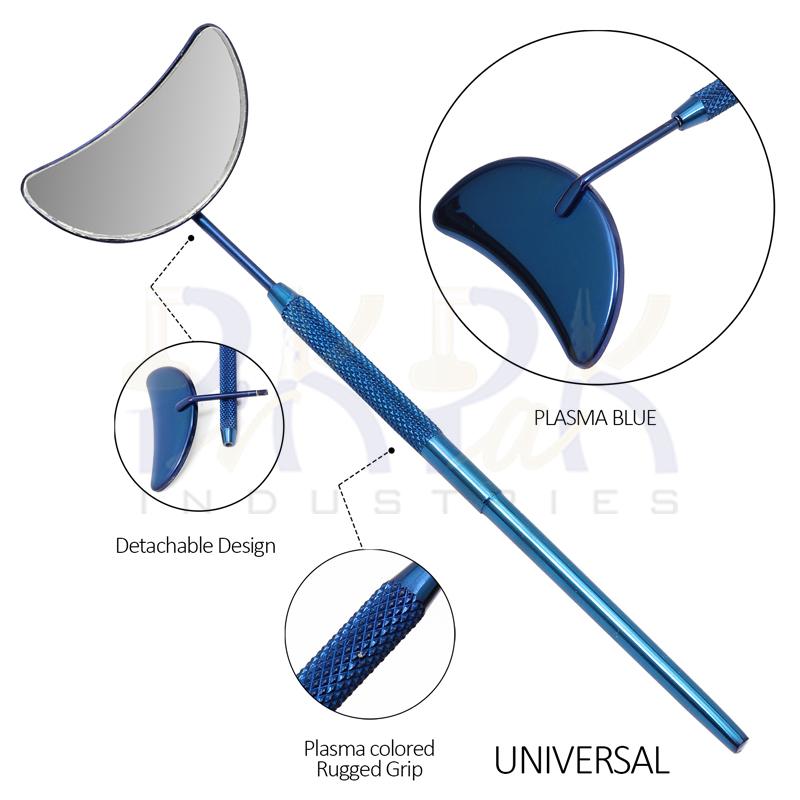 Eyelash Extension/Inspection Universal Small Mirror (Half Moon)
Blue Plasma Color Coated