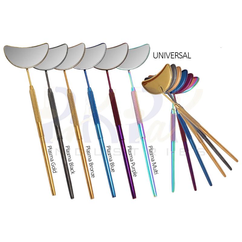 Eyelash Extension/Inspection Universal Small Mirror (Half Moon)
Set of 6 Pcs Gold, Black, Bronze, Blue, Purple, 
Multi Plasma Color Coated