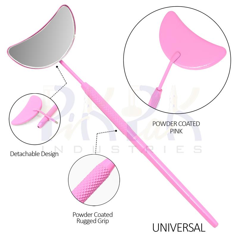 Eyelash Extension/Inspection Universal Small Mirror (Half Moon)
Pink Bowder Color Coated