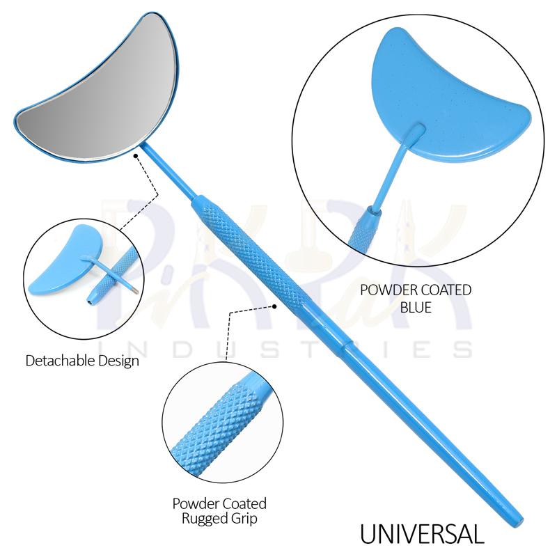 Eyelash Extension/Inspection Universal Small Mirror (Half Moon)
Blue Bowder Color Coated