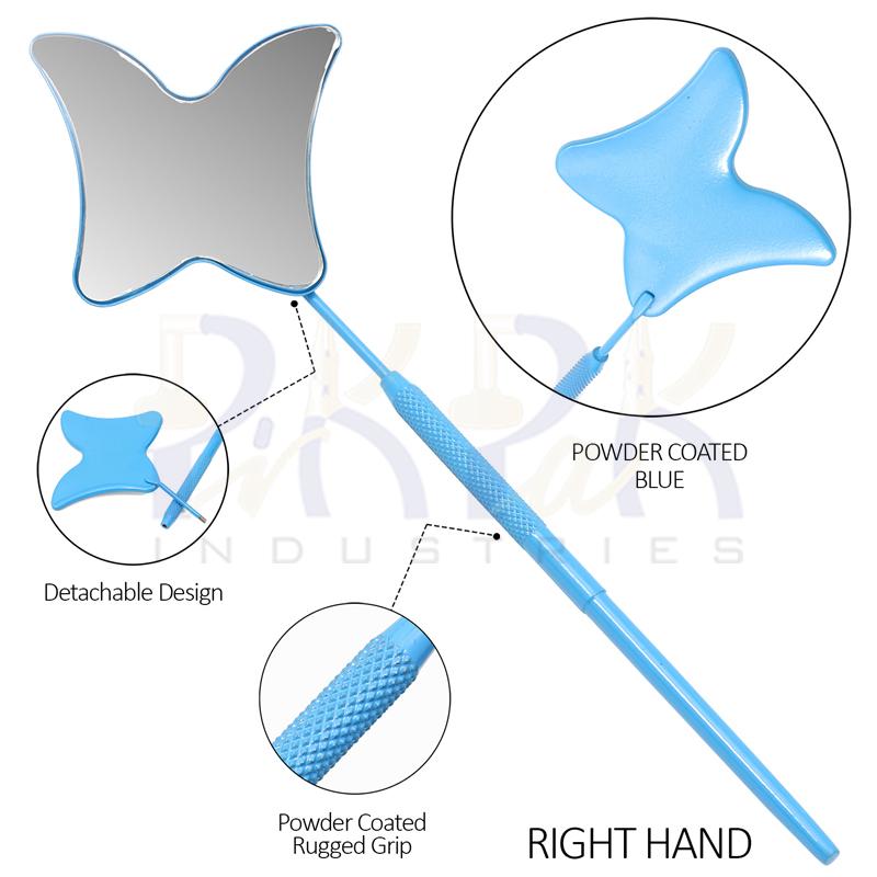 Eyelash Extension/Inspection Right Hand Mirror (Butterfly)
Blue Bowder Color Coated