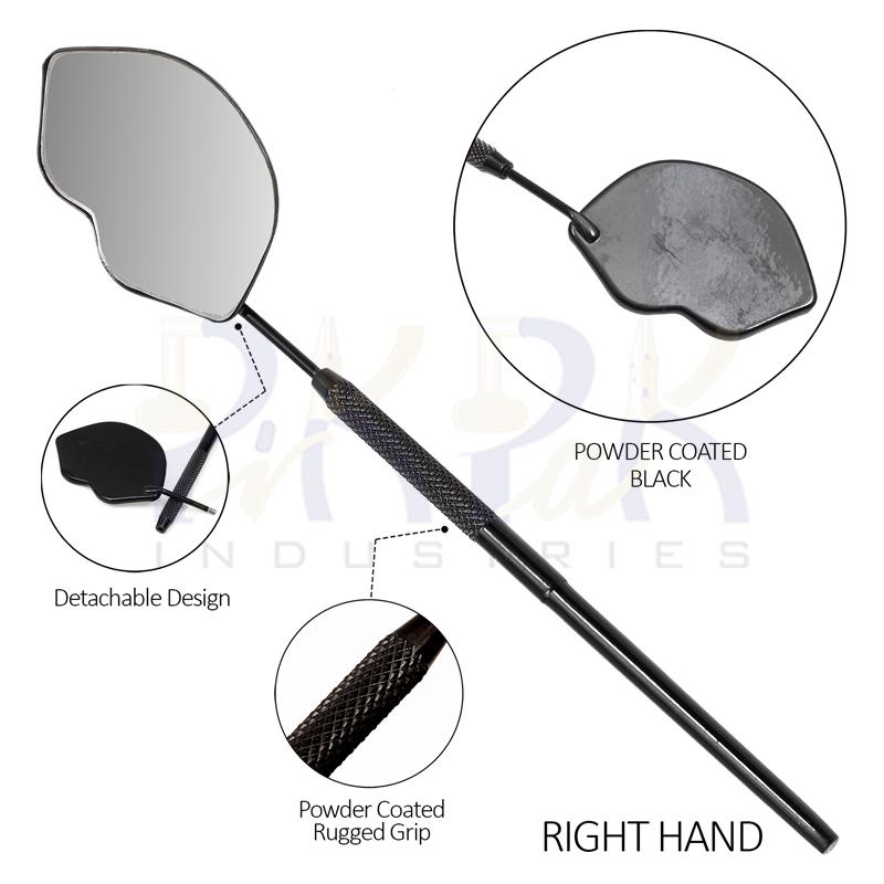 Eyelash Extension/Inspection Right Hand Mirror (Lip)
Black Bowder Color Coated