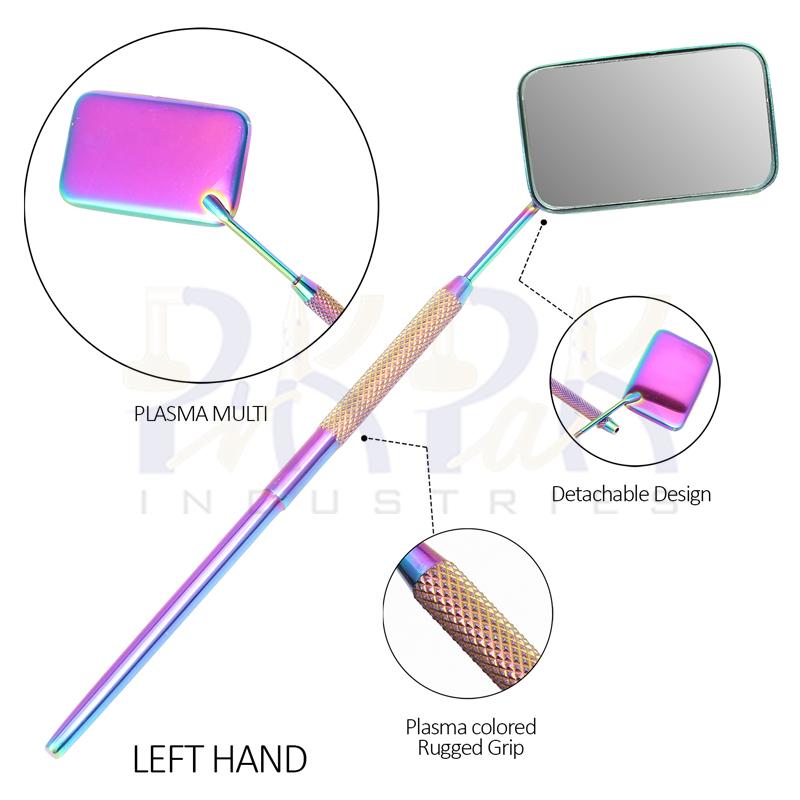 Eyelash Extension/Inspection Left Hand Mirror (Square)
Multi Plasma Color Coated