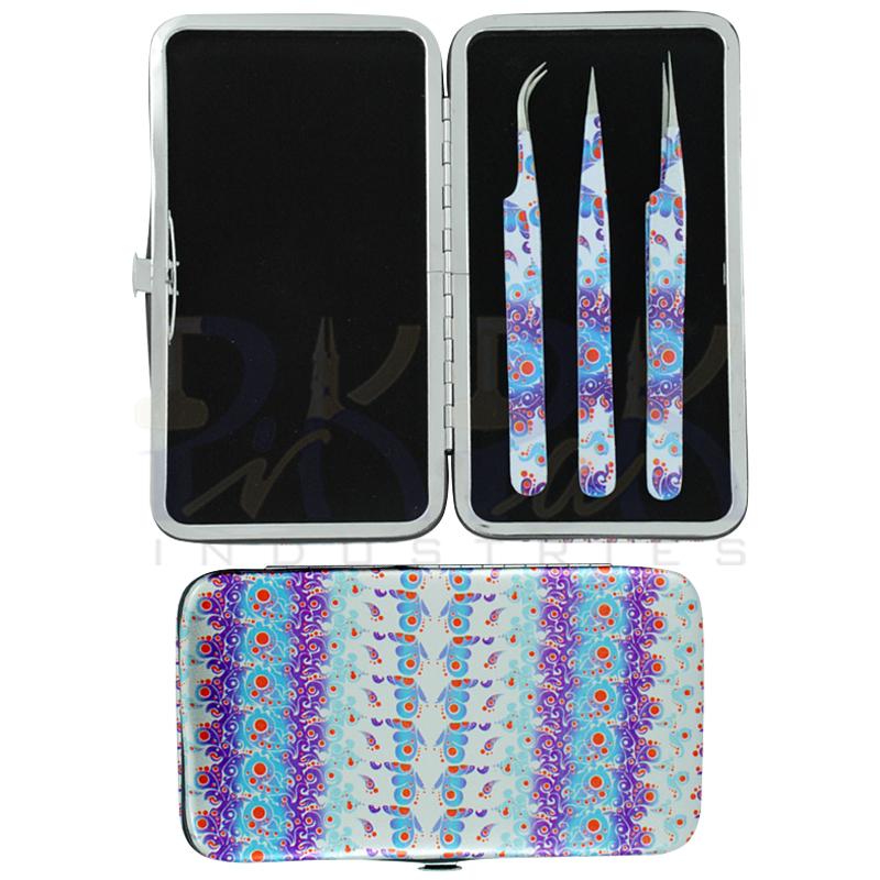 Eyelash Single Sided Kit 
Tweezers Set of 3 Pcs