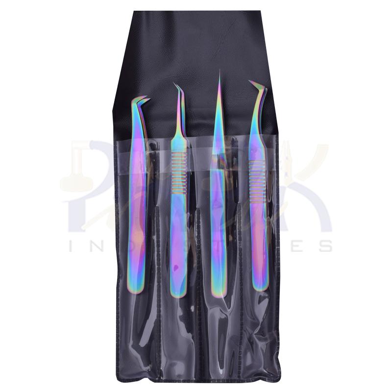 Eyelash Tweezers 
Pouch Set of 4 Pcs